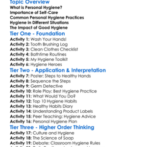 Personal Hygiene And Self-Care Worksheet Activity Booklet