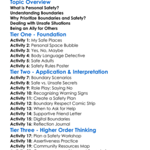 Personal Safety And Boundaries Worksheet Activity Booklet