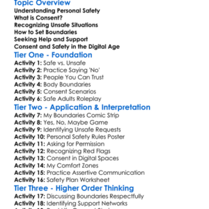 Personal Safety And Consent Worksheet Activity Booklet