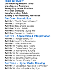 Personal Safety And Protection Worksheet Activity Booklet