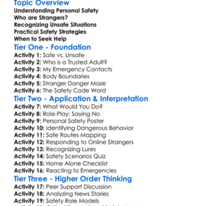 Personal Safety And Stranger Danger Worksheet Activity Booklet