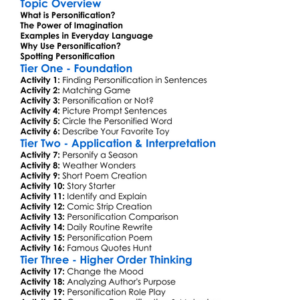 Personification Worksheet Activity Booklet