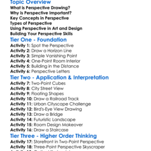 Perspective Drawing Worksheet Activity Booklet