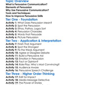 Persuasive Communication Worksheet Activity Booklet
