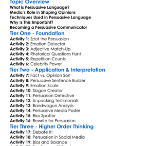 Persuasive Language In Media Worksheet Activity Booklet