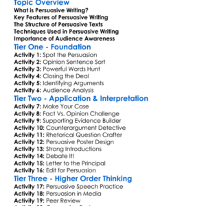 Persuasive Writing Worksheet Activity Booklet