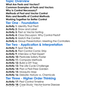 Pest And Vector Control Worksheet Activity Booklet