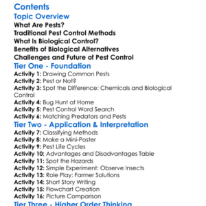 Pest Control And Biological Alternatives Worksheet Activity Booklet