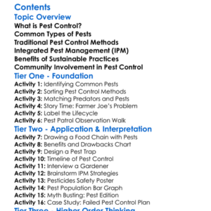 Pest Control And Integrated Management Worksheet Activity Booklet