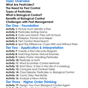 Pesticides And Biological Control Worksheet Activity Booklet
