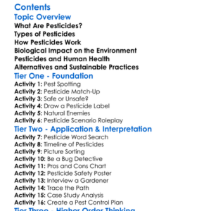 Pesticides And Their Biological Impact Worksheet Activity Booklet