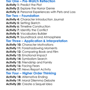 Pet Sematary Bloodlines 2023 Worksheet Activity Booklet