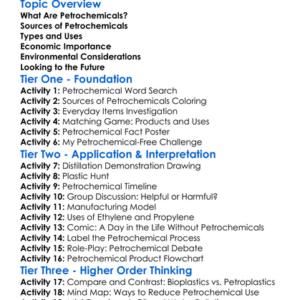 Petrochemicals Worksheet Activity Booklet