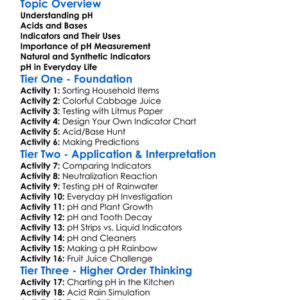 Ph And Indicators Worksheet Activity Booklet
