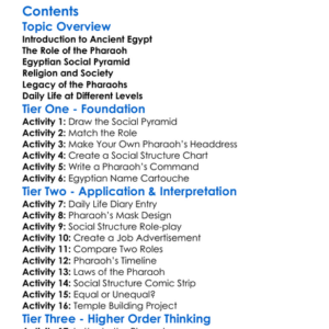 Pharaohs And Egyptian Social Structure Worksheet Activity Booklet