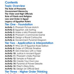 Pharaohs And The Structure Of Egyptian Government Worksheet Activity Booklet