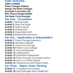 Phase Changes Of Matter Worksheet Activity Booklet