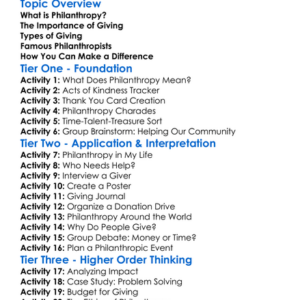 Philanthropy And Giving Worksheet Activity Booklet