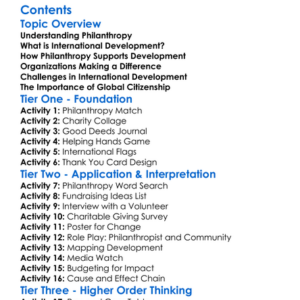 Philanthropy And International Development Worksheet Activity Booklet