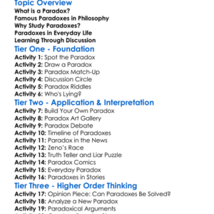 Philosophical Paradoxes Worksheet Activity Booklet