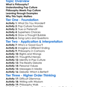 Philosophy And Pop Culture Worksheet Activity Booklet