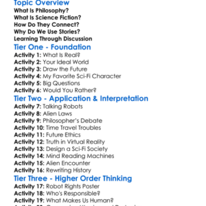 Philosophy And Science Fiction Worksheet Activity Booklet