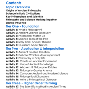 Philosophy And Science In The Ancient World Worksheet Activity Booklet