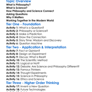 Philosophy And Science Worksheet Activity Booklet