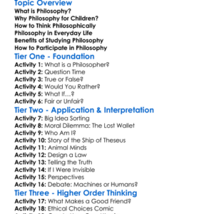 Philosophy For Children Worksheet Activity Booklet