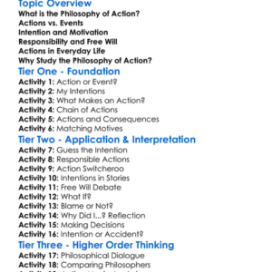 Philosophy Of Action Worksheet Activity Booklet