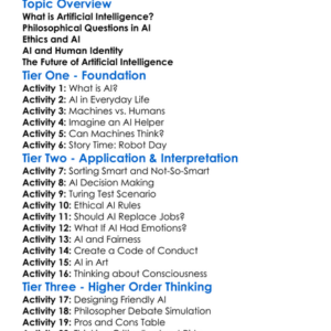Philosophy Of Artificial Intelligence Worksheet Activity Booklet