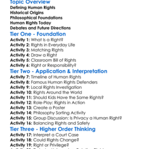 Philosophy Of Human Rights Worksheet Activity Booklet