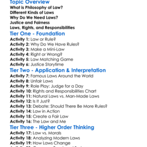 Philosophy Of Law Worksheet Activity Booklet