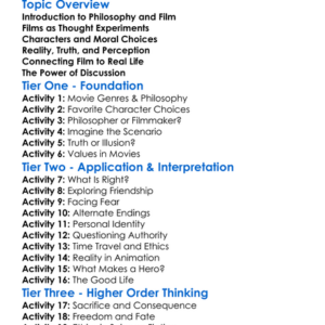 Philosophy Through Film Worksheet Activity Booklet