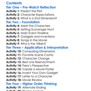 Phineas And Ferb The Movie Across The 2Nd Dimension 2011 Worksheet Activity Booklet