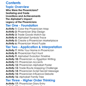 Phoenician Civilization And The Alphabet Worksheet Activity Booklet