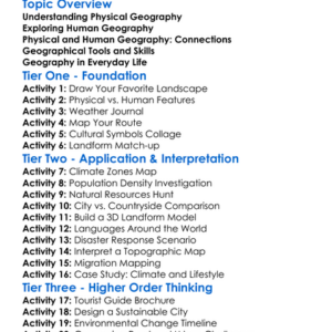 Physical And Human Geography Worksheet Activity Booklet