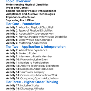 Physical Disabilities And Adaptations Worksheet Activity Booklet