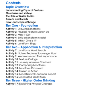 Physical Features Of The Earth And Natural Landscapes Worksheet Activity Booklet