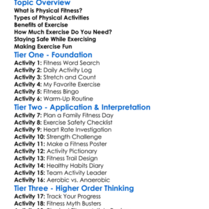 Physical Fitness And Exercise Worksheet Activity Booklet