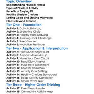 Physical Fitness And Health Worksheet Activity Booklet