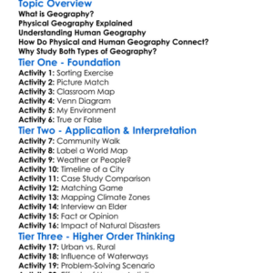 Physical Vs Human Geography Worksheet Activity Booklet