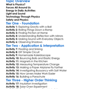 Physics In Everyday Life Worksheet Activity Booklet