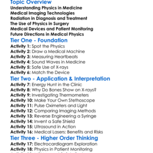 Physics In Medicine Worksheet Activity Booklet