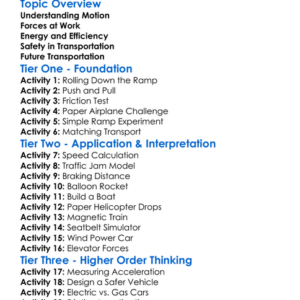 Physics In Transportation Worksheet Activity Booklet