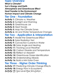 Physics Of Climate Worksheet Activity Booklet