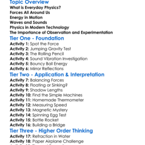 Physics Of Everyday Life Worksheet Activity Booklet