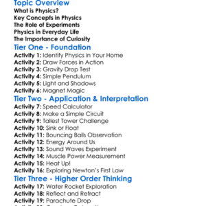Physics Principles Worksheet Activity Booklet