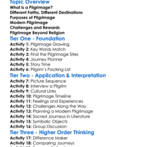 Pilgrimage And Sacred Journeys Worksheet Activity Booklet