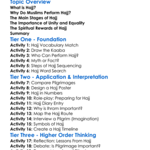 Pilgrimage Hajj Worksheet Activity Booklet